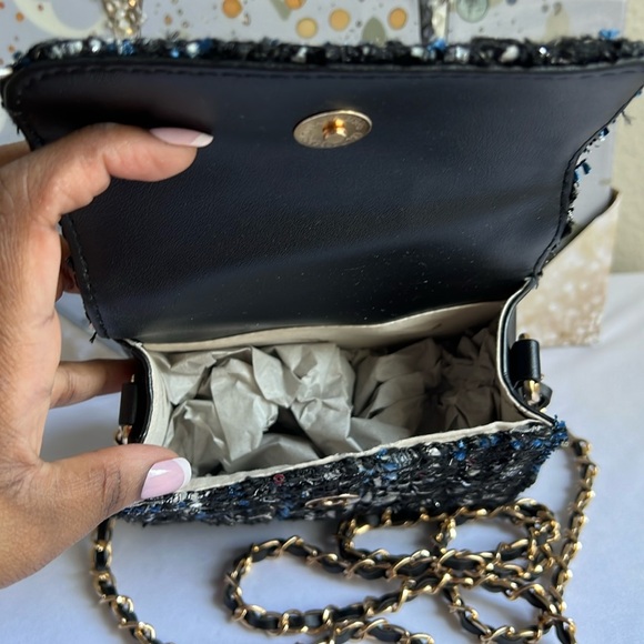 Kamala Top Handle Tweed Mini Crossbody5.5Wx5H Black - Picture 8 of 15